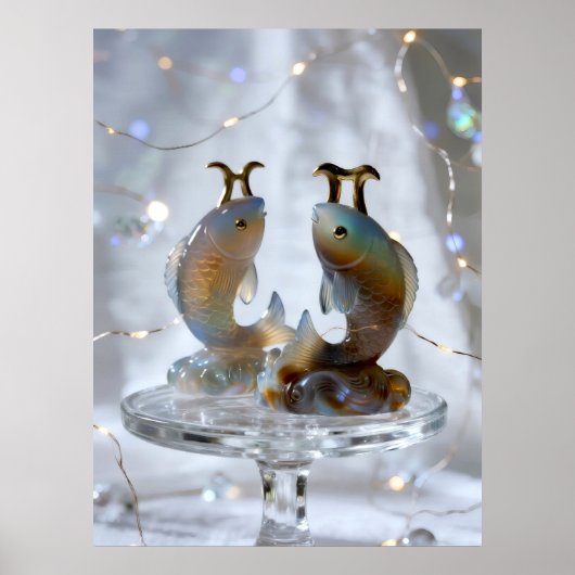 Sternzeichen Fische Glasskulpturen Poster (Voorkant)