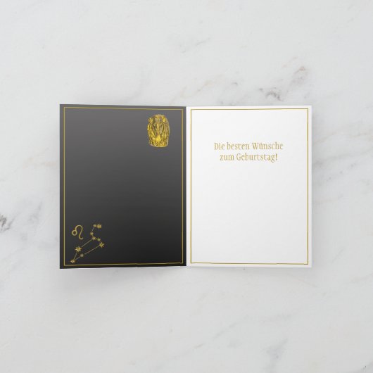 Sternzeichen Löwe, gold -  Kaart (Binnen)