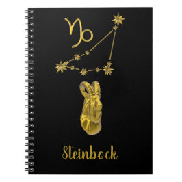 Sternzeichen Steinbock, gold - Notitieboek