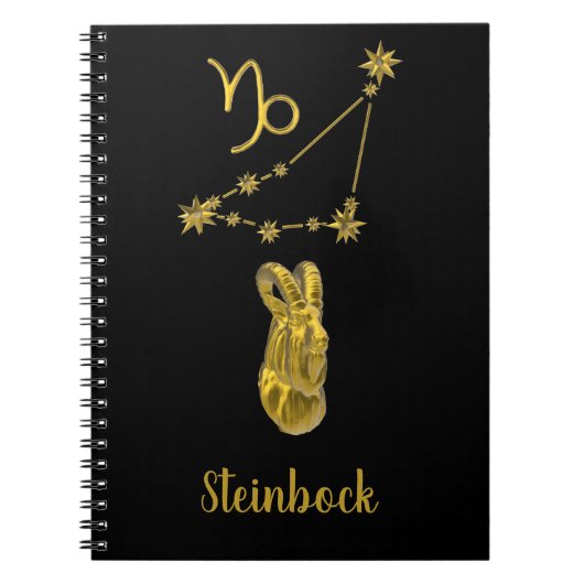 Sternzeichen Steinbock, gold - Notitieboek (Voorkant)