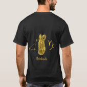 Sternzeichen Steinbock, gold - T-shirt (Achterkant)