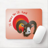 Sternzeichen Widder Mauspad Muismat (Met muis)