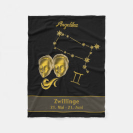 Sternzeichen Zwillinge, gold - Fleece Deken