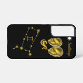 Sternzeichen Zwillinge, gold -  Samsung Galaxy Hoesje (Achterkant horizontaal)
