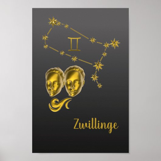 Sternzeichen Zwillinge -  Poster (Voorkant)