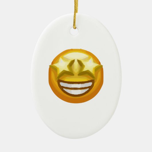 sterogen emoji keramisch ornament (Voorkant)