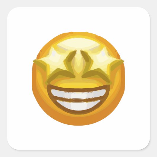 sterogen emoji vierkante sticker (Voorkant)