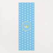 Sterpatroon en monogram op turquoise yogamat (Achterkant)