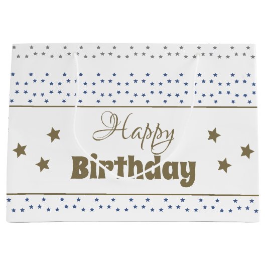 Sterpatroon geaccentueerd groot cadeauzakje (Voorkant)