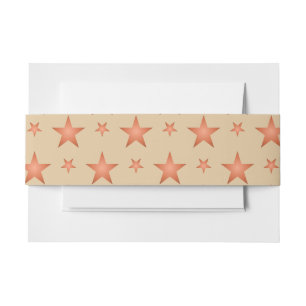 Sterpatroon in verloop terracotta oranje uitnodigingen wikkel