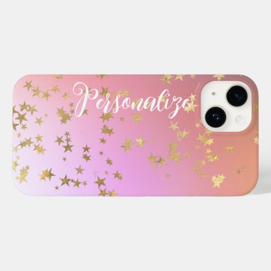 Sterpatroon perzik paarse gouden verloop Case-Mate iPhone case (Achterkant (horizontaal))