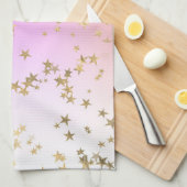 Sterpatroon perzik paarse gouden verloop theedoek (Quarter Fold)