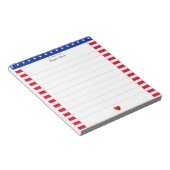 Sterpatroon, rode witte strepen & hart gevoerd notitieblok (Schuin)