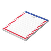 Sterpatroon & Rood Wit Gelijnde Strepen Notitieblok (Linkerzijde)