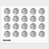 Sterpatroon zilveren collage shimmer glans DIY Ronde Sticker (Vel)