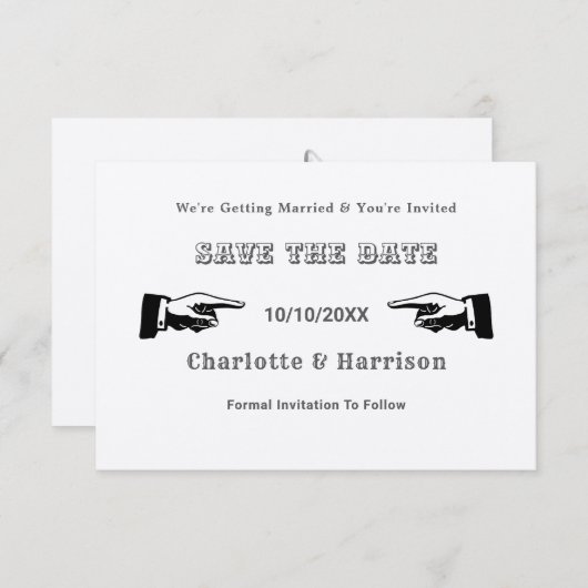 sterpunk-versnellingen opslaan datum save the date (Voorkant / Achterkant)