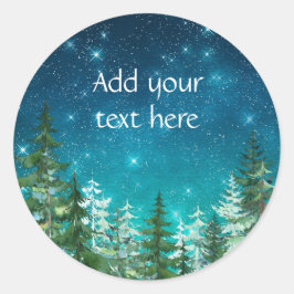 Sterre Licht Bos Nacht Ronde Sticker