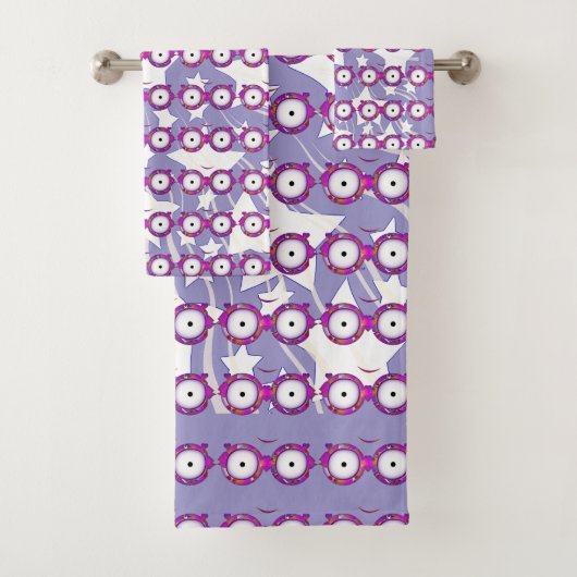 Sterre Met Bril Kinderen Lavendel   Bad Handdoek (Insitu)