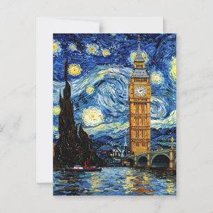 Sterre Nachten Big Ben Londen Engeland Briefkaart