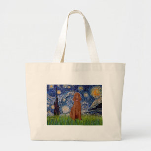 Sterre Nachten - Donkerrode Standaardpoedel #1 Grote Tote Bag