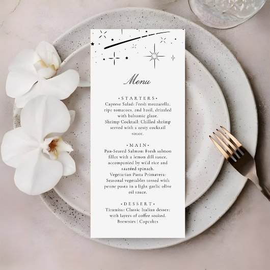 Sterre Nachten Moderne Hemelbruiloft Diner Menu