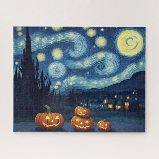 Sterre Nachten Van Gogh Halloween Legpuzzel (Horizontaal)