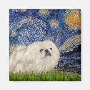 Sterre Nachten - Witte Pekingees 4 Magneet