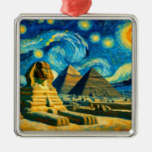 Sterre Nachts Piramides Sfinx Egypte Metalen Ornament