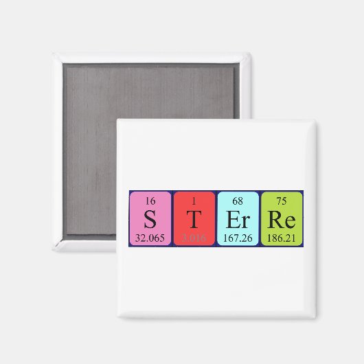 Sterre periodiek table name magnet (Voorkant / Achterkant)