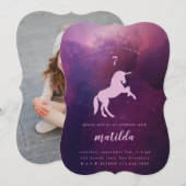 Sterre-unicorn fotofeest uitnodiging (Voorkant / Achterkant)