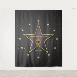 Sterre van de Faam Verjaardag Achtergrond Banner G Wandkleed