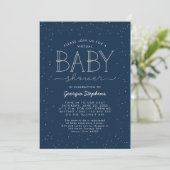 Sterre virtuele babyshower uitnodiging (Staand voorkant)