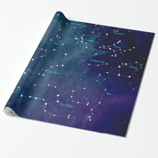 Sterrekaart Sterrenbeelden Astronomie Cadeaupapier (Uitgerold)