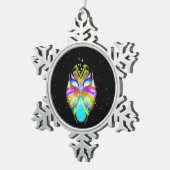 Sterrelicht Oracle Uil Tin Sneeuwvlok Ornament (Rechts)