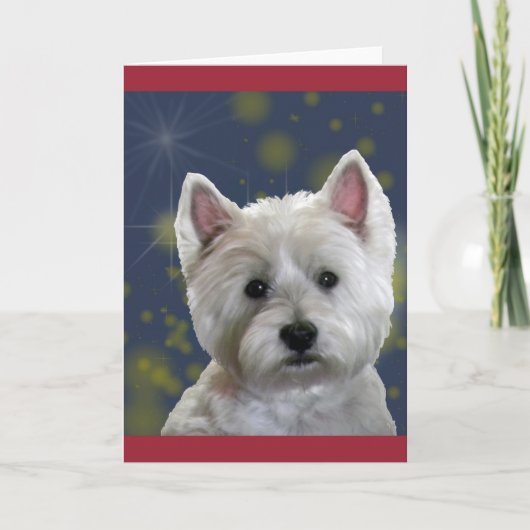 STERRELICHT WESTIE FEESTDAGEN KAART (Voorkant)