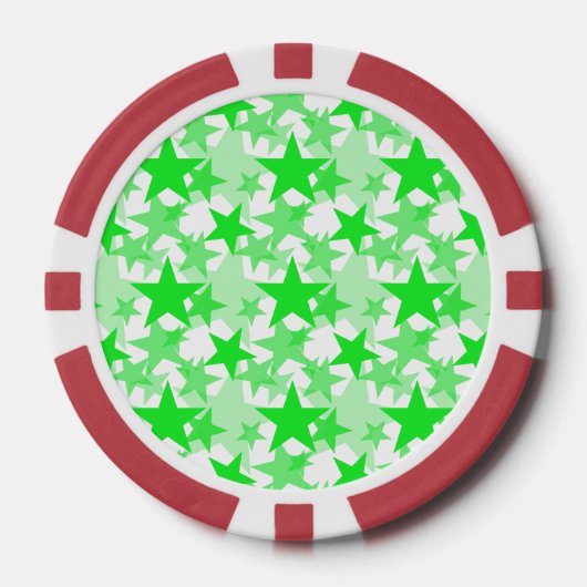 Sterren 3 Groen Poker Chips (Voorkant)