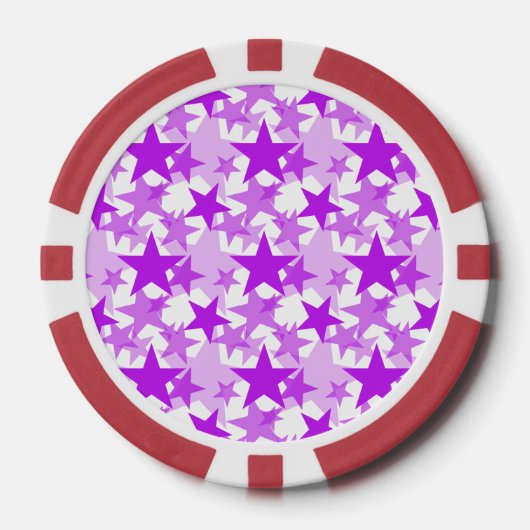 Sterren 3 Paarse Poker Chips (Voorkant)