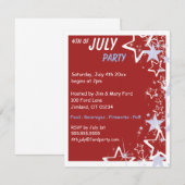 Sterren 4 juli Feest Uitnodigingen (Voorkant / Achterkant)