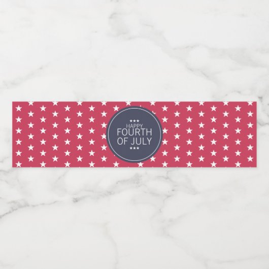 Sterren 4 juli Onafhankelijkheidsdag Fles Label Waterfles Etiket (Enkel label)