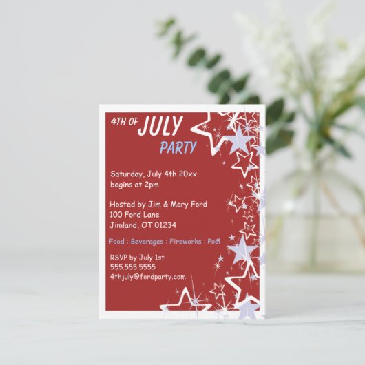 Sterren 4e van de Uitnodigingen van de Partij van  (Staand voorkant)