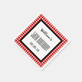 Sterren 50ste verjaardag Aangepaste naam E02 RED A Servet (Hoek)