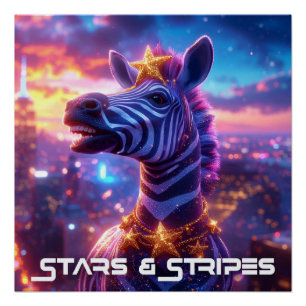 Sterren Aad Stripes met ZEBRA ZANZIBAR Perfect Poster