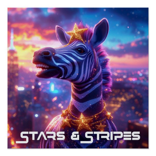 Sterren Aad Stripes met ZEBRA ZANZIBAR Perfect Poster (Voorkant)