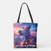 Sterren Aad Stripes met ZEBRA ZANZIBAR Tote Bag (Achterkant)