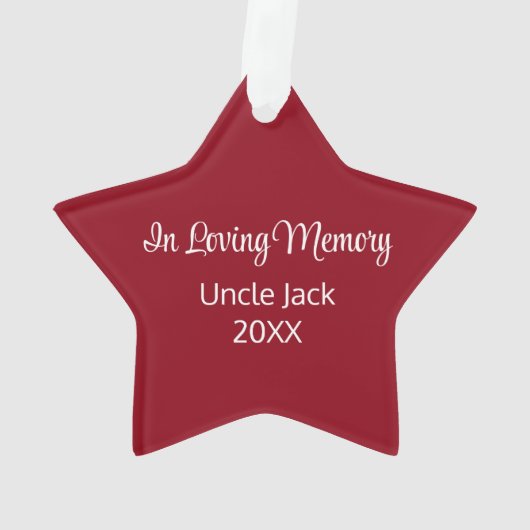 Sterren aan de hemel Naam en datum herinnering Ornament (achterkant)