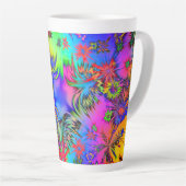 Sterren, abstract, veelkleurig afbeelding. latte mok (Rechterhoek)