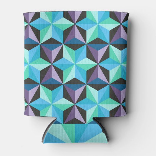 Sterren Abstracte Geometrische Patchwork Blikjeskoeler (Voorkant)