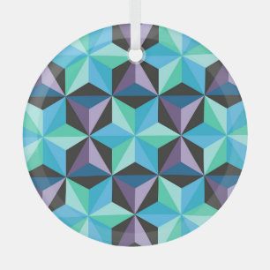 Sterren Abstracte Geometrische Patchwork Glas Ornament