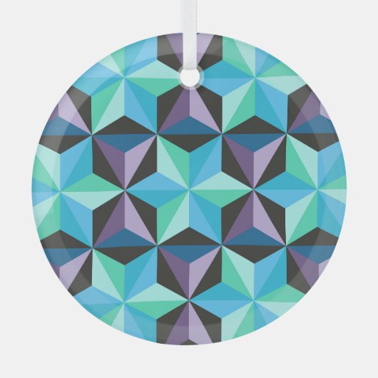Sterren Abstracte Geometrische Patchwork Glas Ornament (Voorkant)