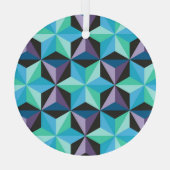 Sterren Abstracte Geometrische Patchwork Glas Ornament (Achterkant)
